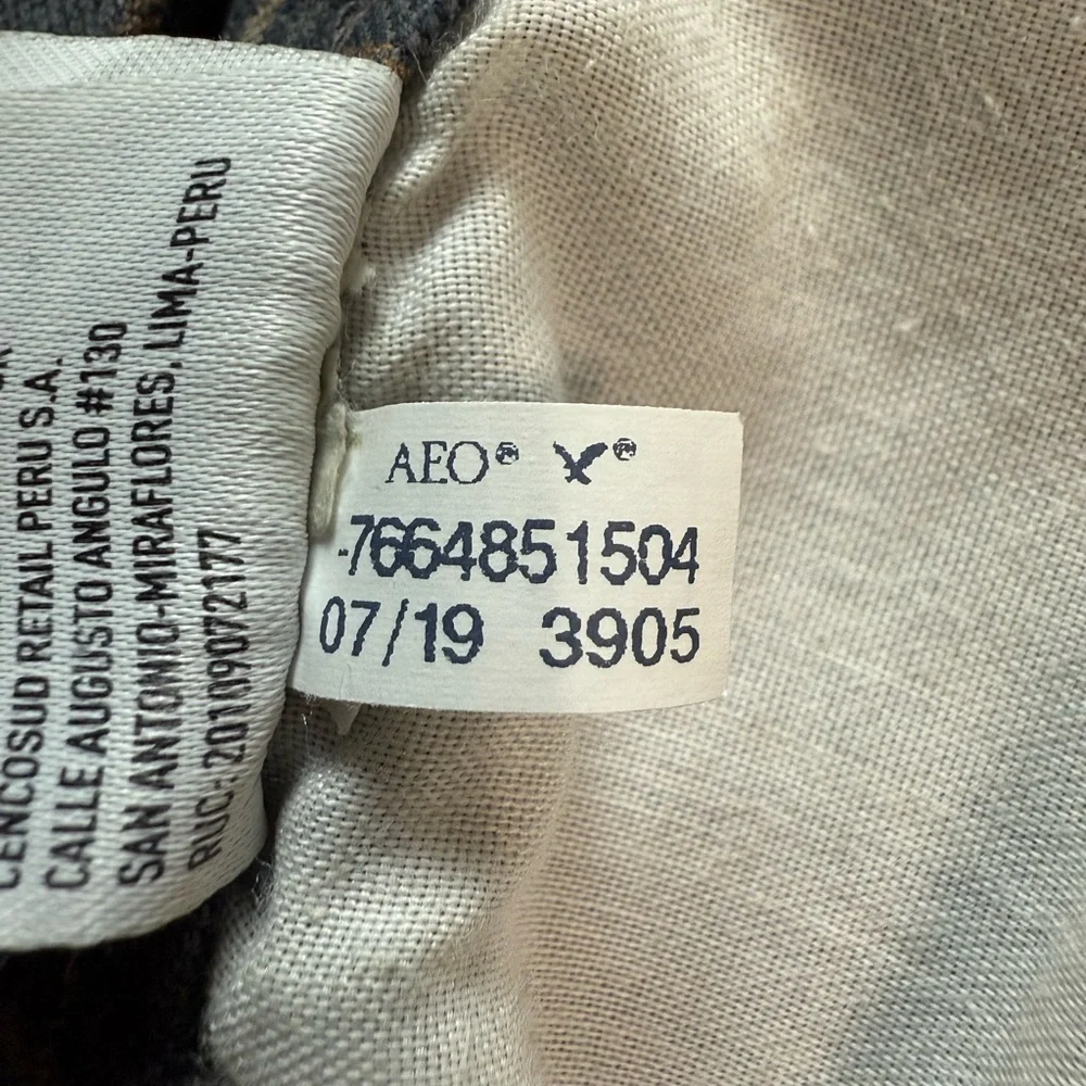 American Eagle Super Hi-Rise Plaid Jeggings Gray/Orange Size 00 Super Stretch